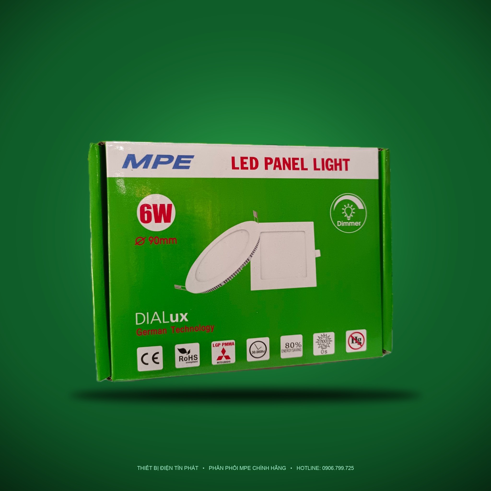 Đèn LED Panel âm trần nhựa mặt tròn MPE RPL2-6T 6W Ánh sáng trắng