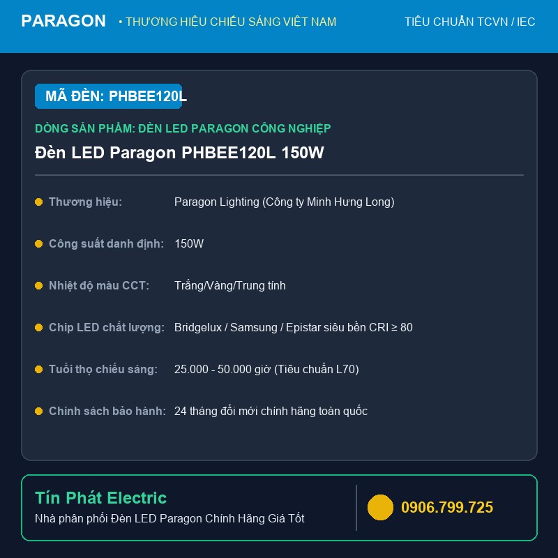 Đèn LED Paragon PHBEE120L 150W