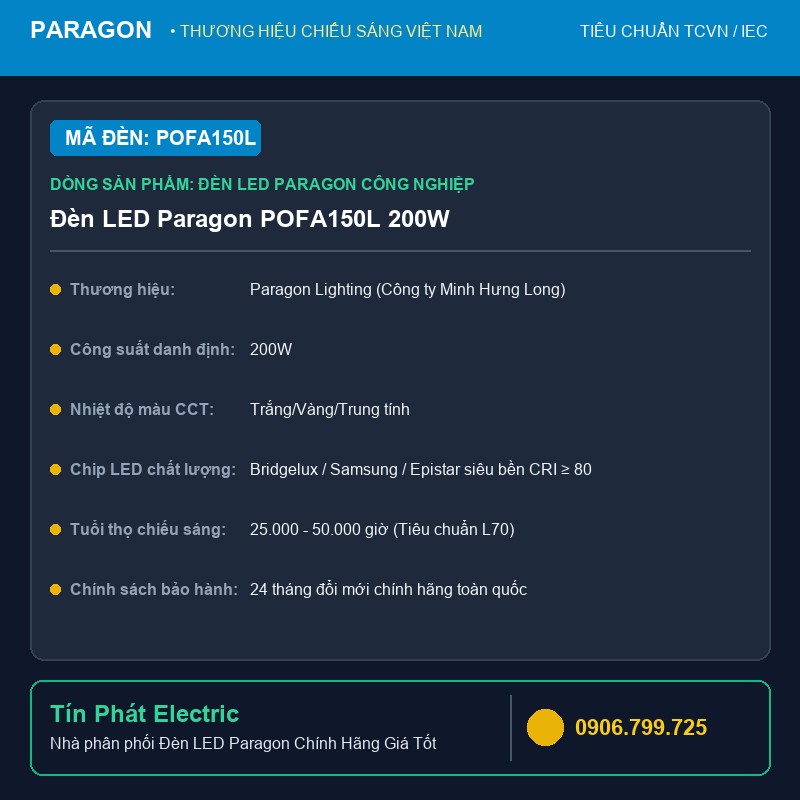 Đèn LED Paragon POFA150L 200W