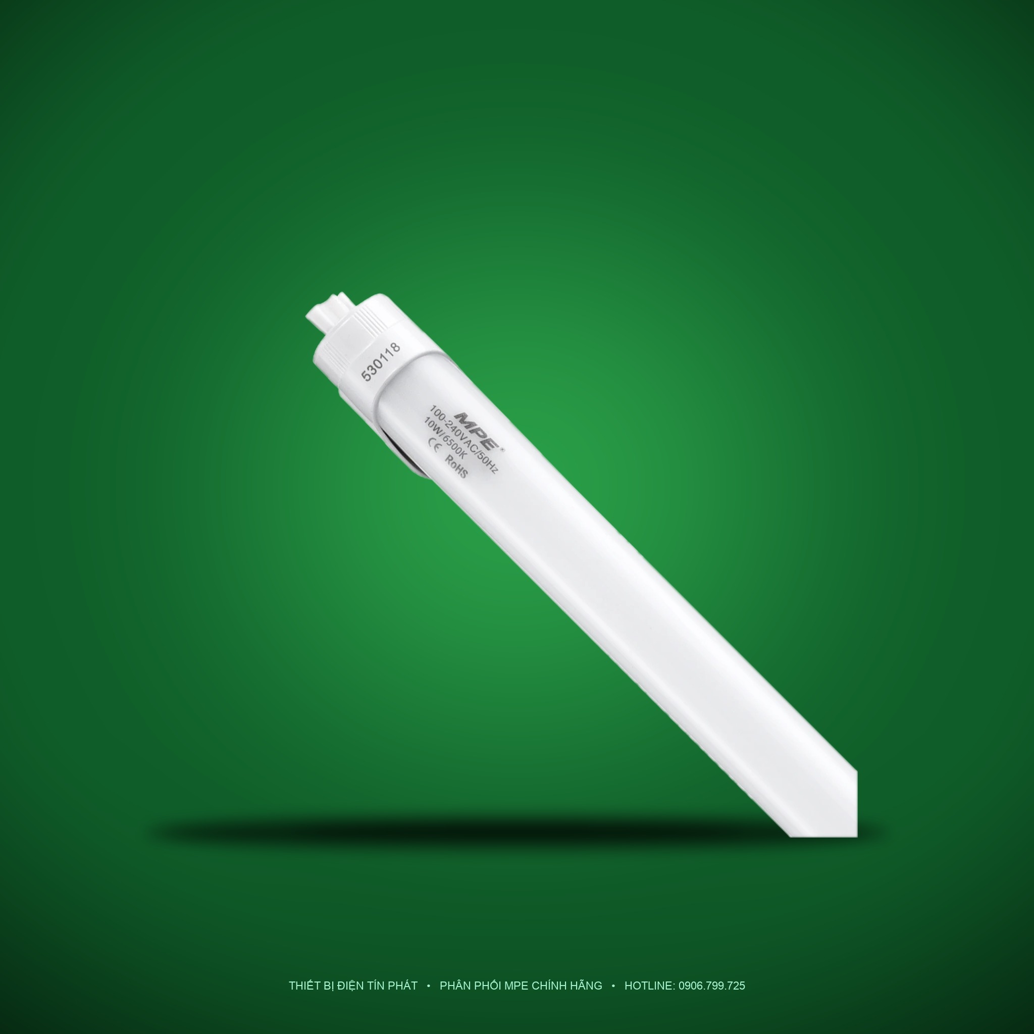 Đèn LED Tube Nhôm T8 MPE 0,6m 10W ánh sáng trắng LT8-60T