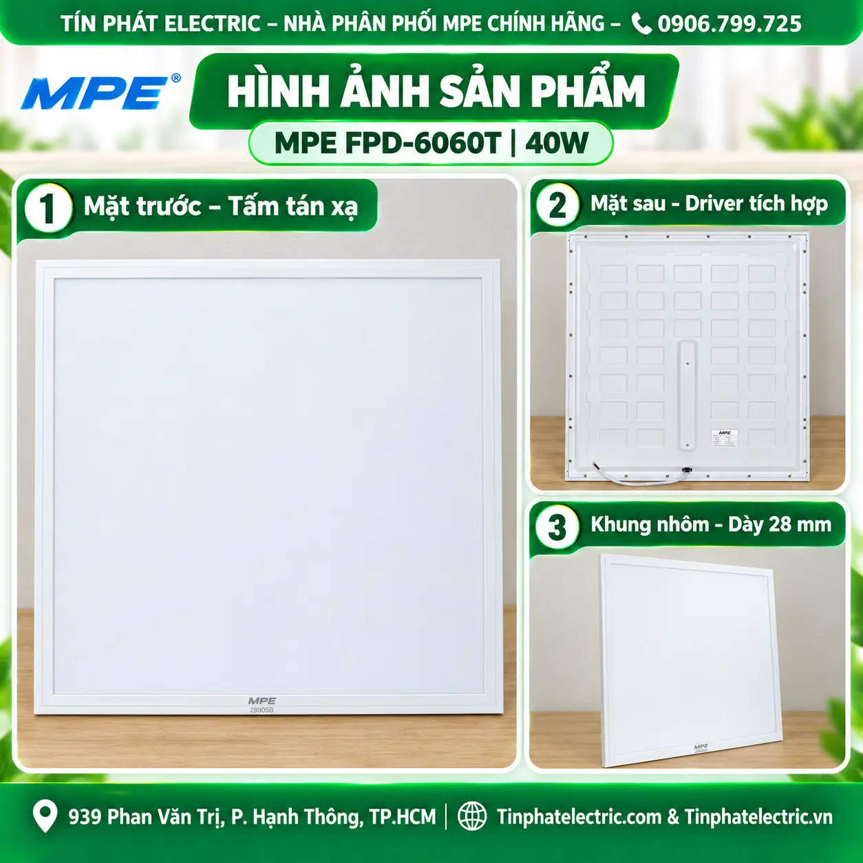 Đèn LED panel 40W, 600x600x35mm AST