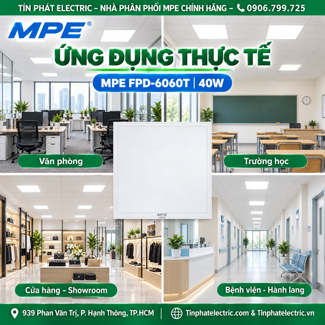 Đèn LED panel 40W, 600x600x35mm AST