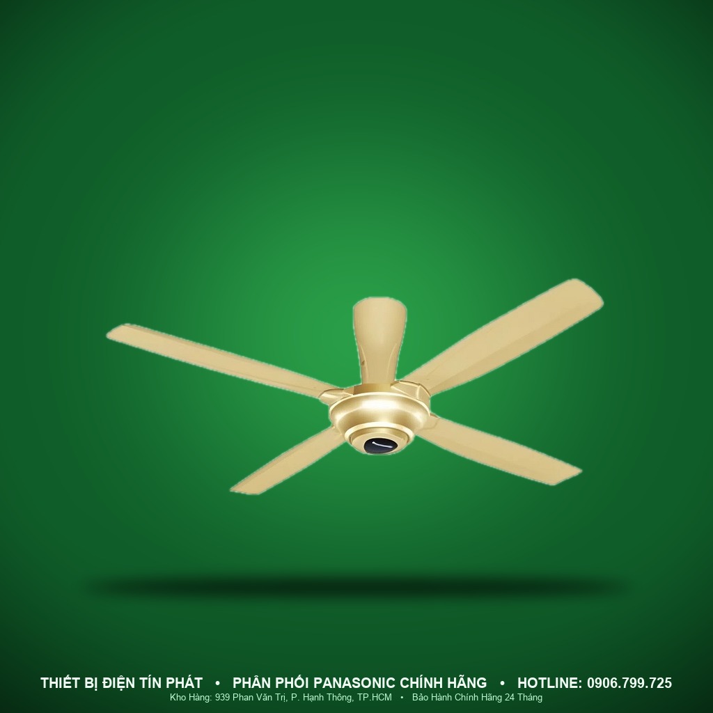 F-56MPG-GO - F-56MPG-GO – Quạt trần 5 cánh, 59W, 140cm, màu vàng ánh kim, ty 31.9cm, điều khiển remote – Panasonic