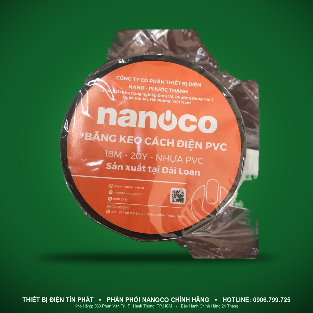 FKPC20/R - FKPC20/R- Băng keo cách điện PVC màu đỏ, 20YDS - Nanoco