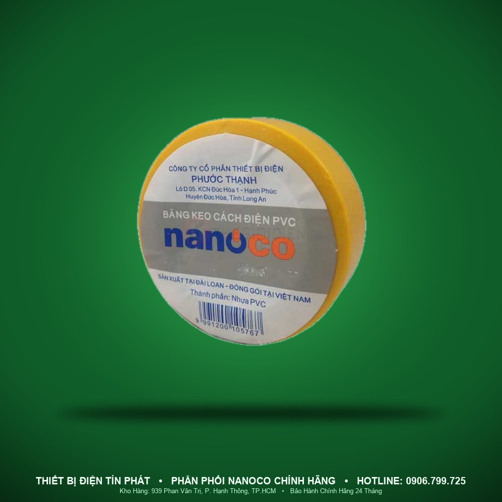 FKPC20/Y - FKPC20/Y- Băng keo cách điện PVC màu vàng, 20YDS - Nanoco