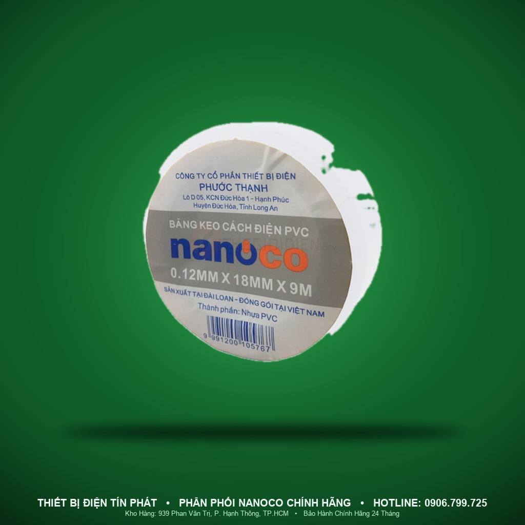 FKPT10/W - FKPT10/W- Băng keo cách điện PVC màu trắng, 10YDS - Nanoco