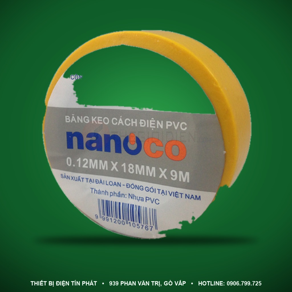 FKPT10/Y - FKPT10/Y- Băng keo cách điện PVC màu vàng, 10YDS - Nanoco