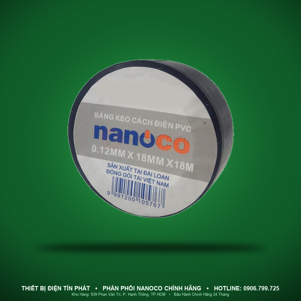FKPT20/BK - FKPT20/BK- Băng keo cách điện PVC màu đen, 20YDS - Nanoco