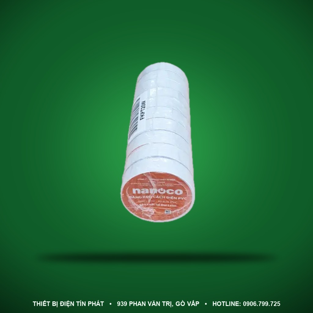 FKPT20/W - FKPT20/W- Băng keo cách điện PVC màu trắng, 20YDS - Nanoco