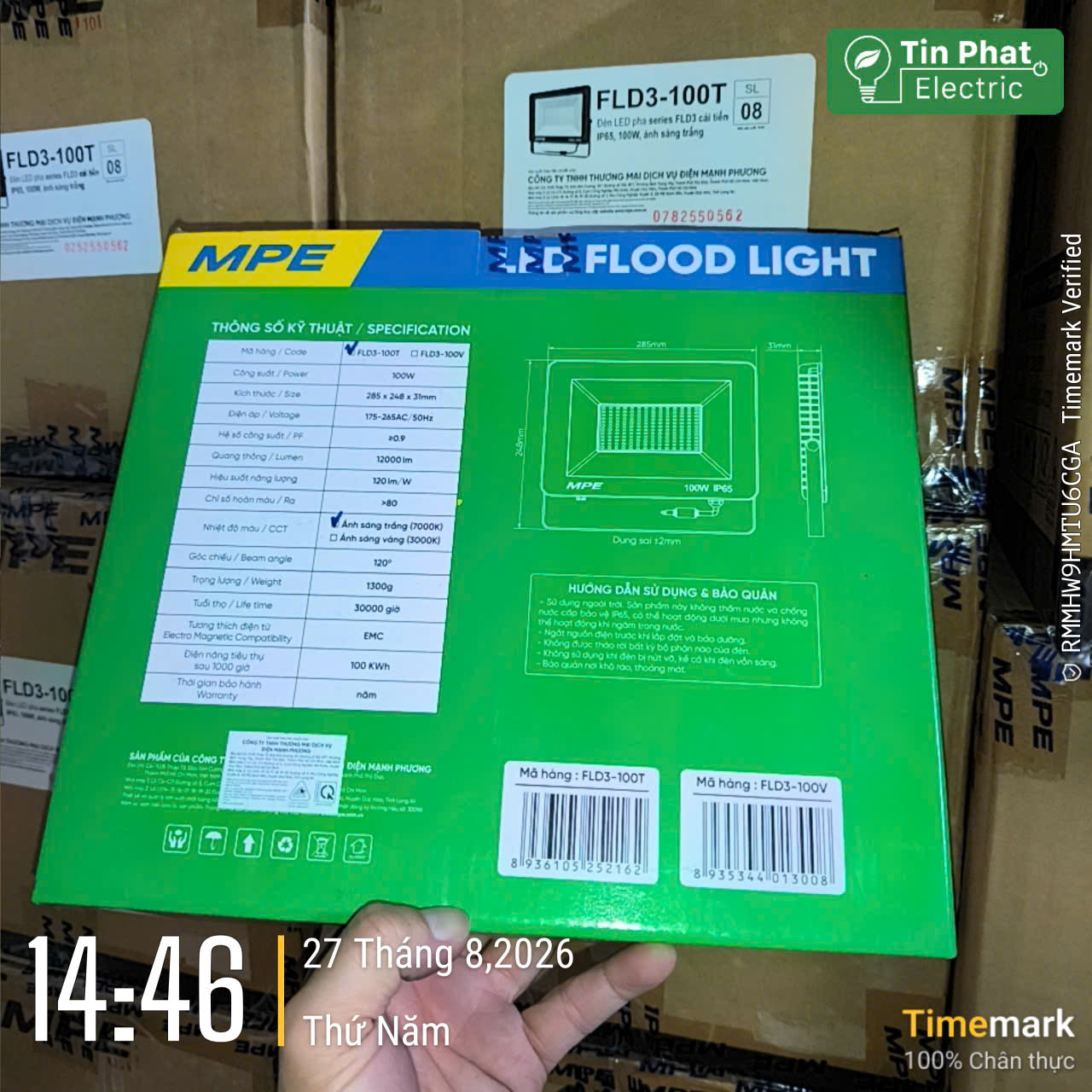 FLD3-100T (Đèn led pha 100W trắng)