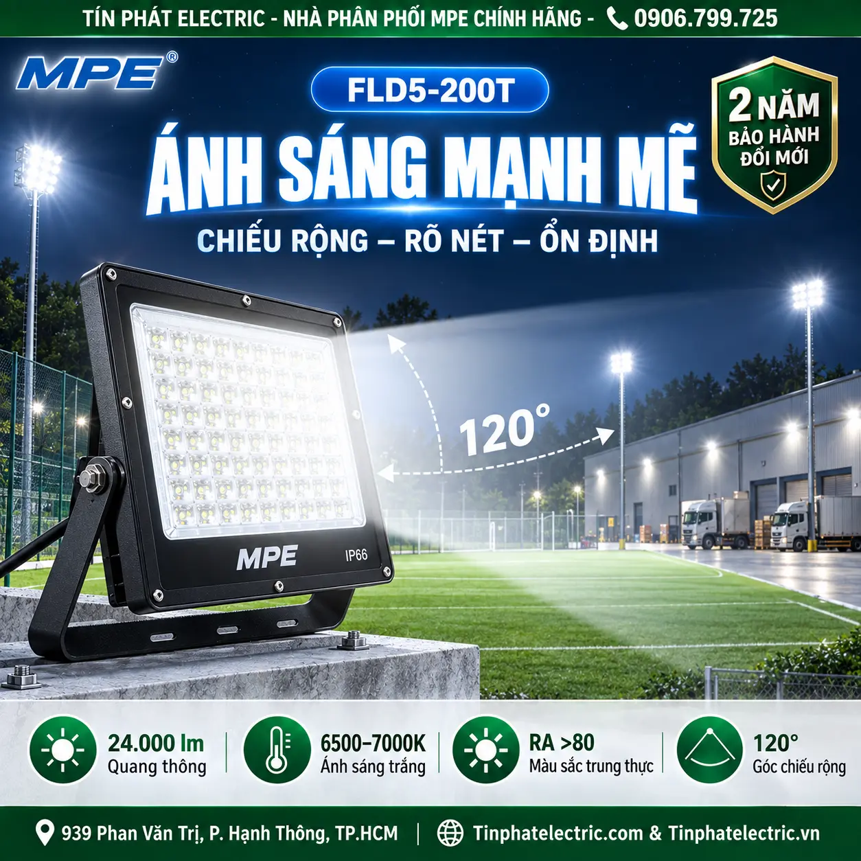 FLD5-200T (Đèn led pha 200W trắng)