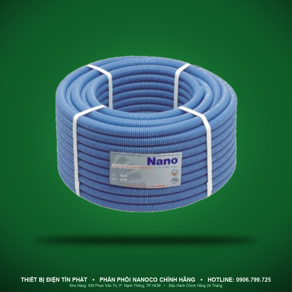 FRG25GS - FRG25GS- Ống ruột gà PVC Ø25 màu xanh, cuộn 40m - Nanoco