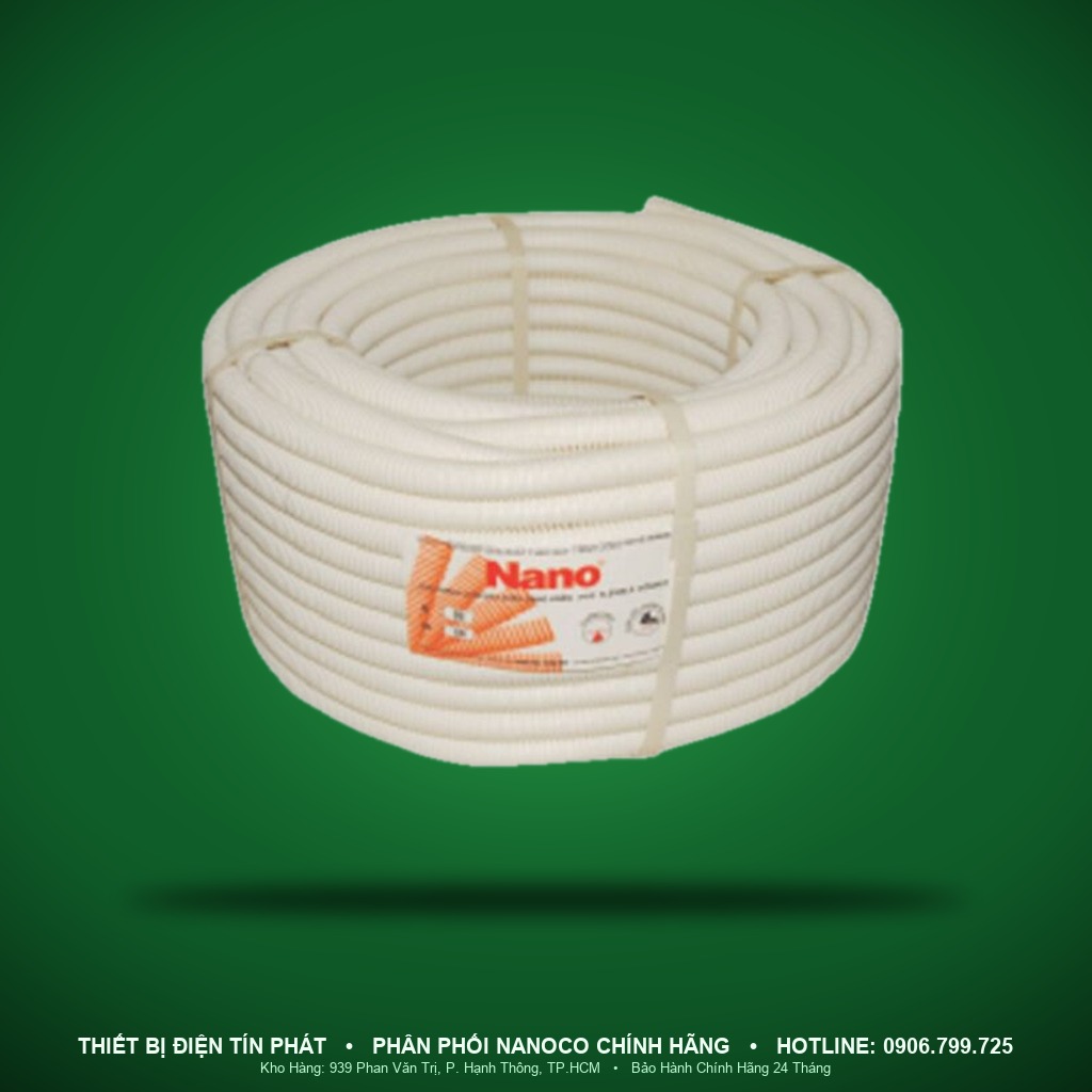 FRG25WS - FRG25WS- Ống ruột gà PVC Ø25 màu trắng, cuộn 40m - Nanoco