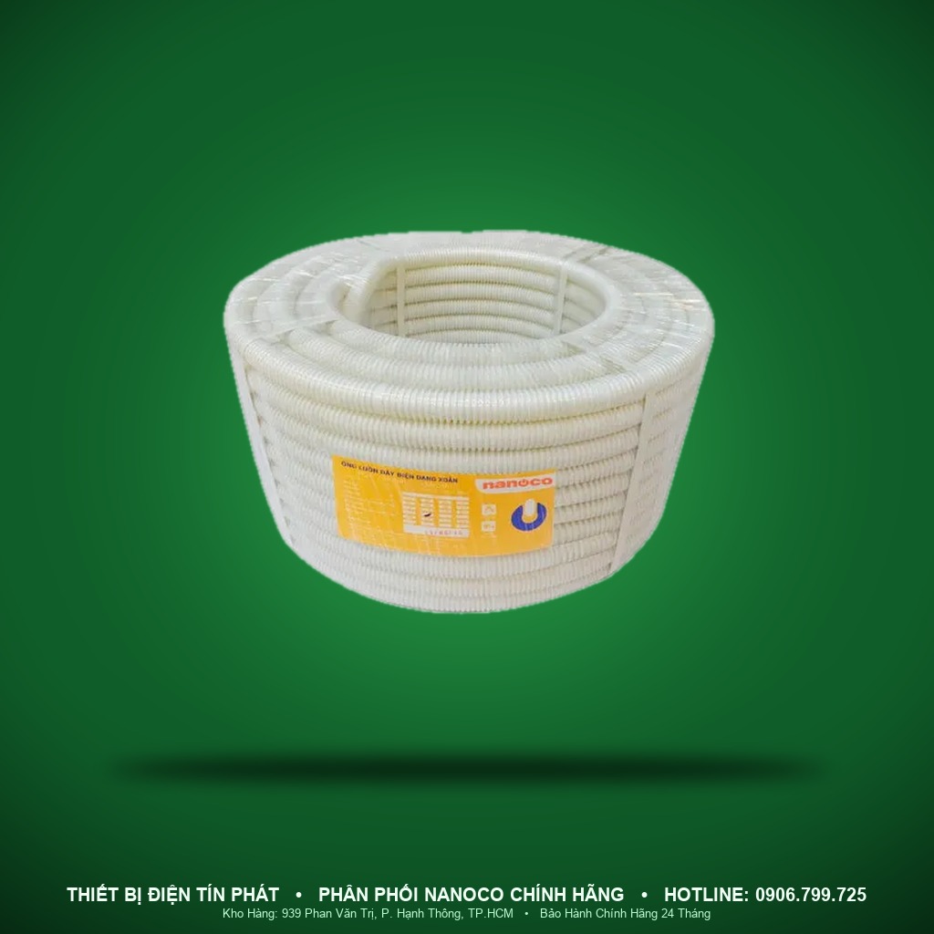 FRG25WSM - FRG25WSM- Ống ruột gà PVC Ø25 màu trắng, cuộn 40m - Nanoco