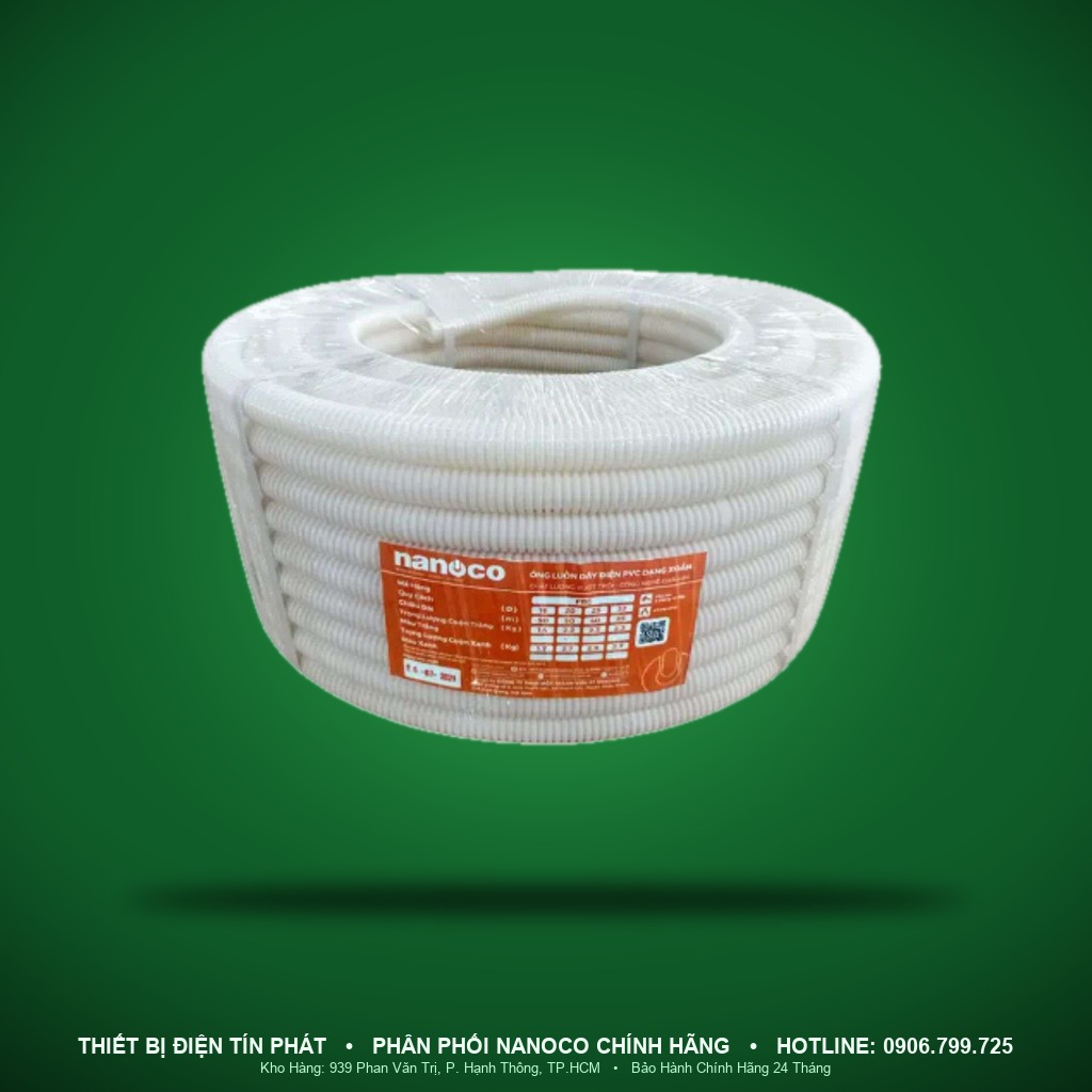 FRG32PE - FRG32PE- Ống ruột gà HDPE Ø32 màu trắng, cuộn 25m - Nanoco