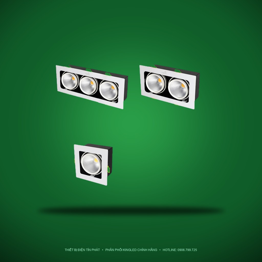GL-3*10SS-V334-T - Đèn Hộp Âm Trần Chiếu Rọi Topaz (Hoàng Ngọc) KINGLED 3*10W ánh sáng trắng