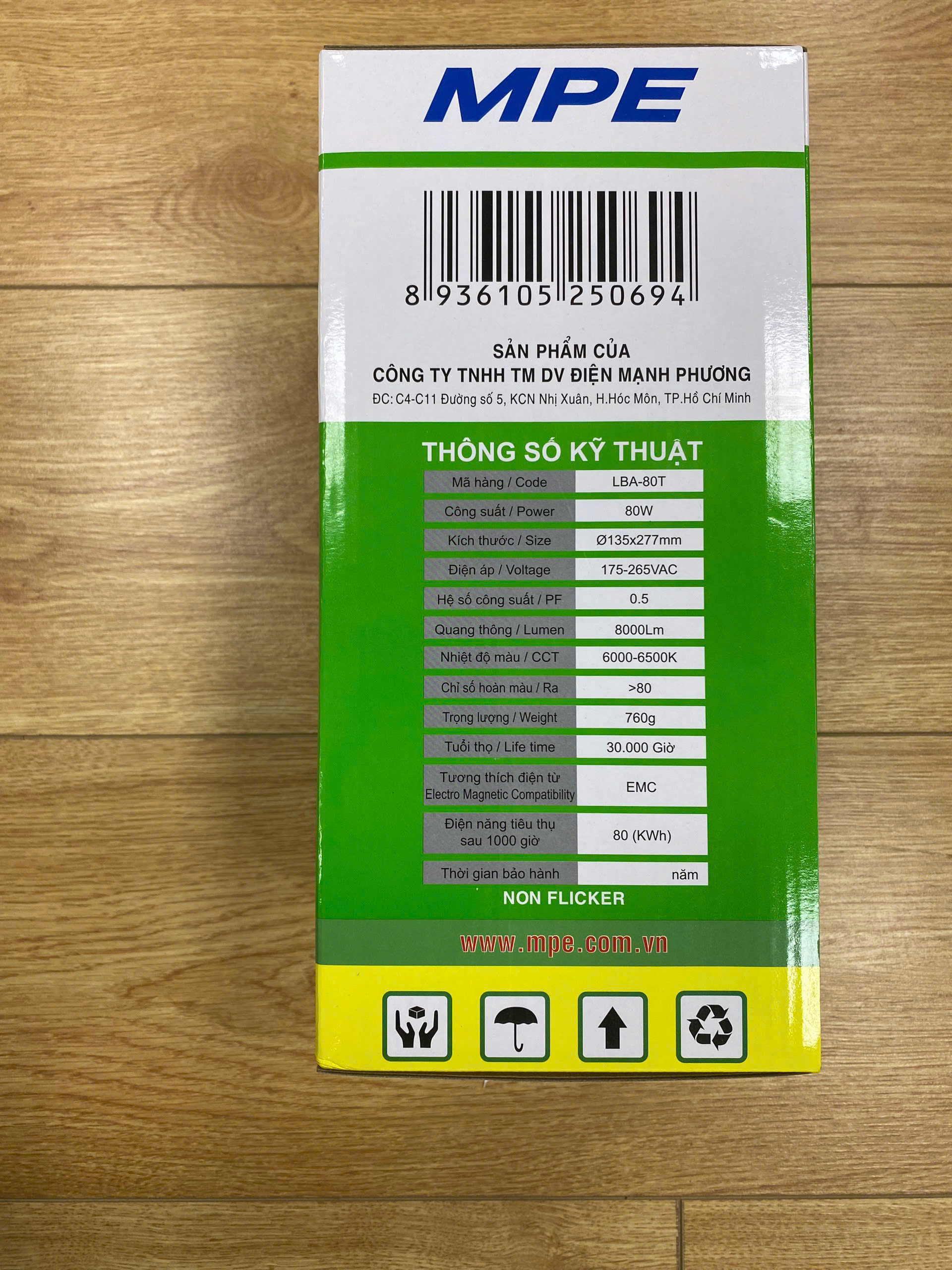 LBA-80T (Đèn led bulb 80W trắng)