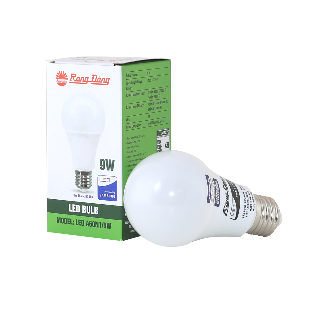 LED A60N1/9W - Bóng đèn LED BULB tròn 9W Rạng Đông