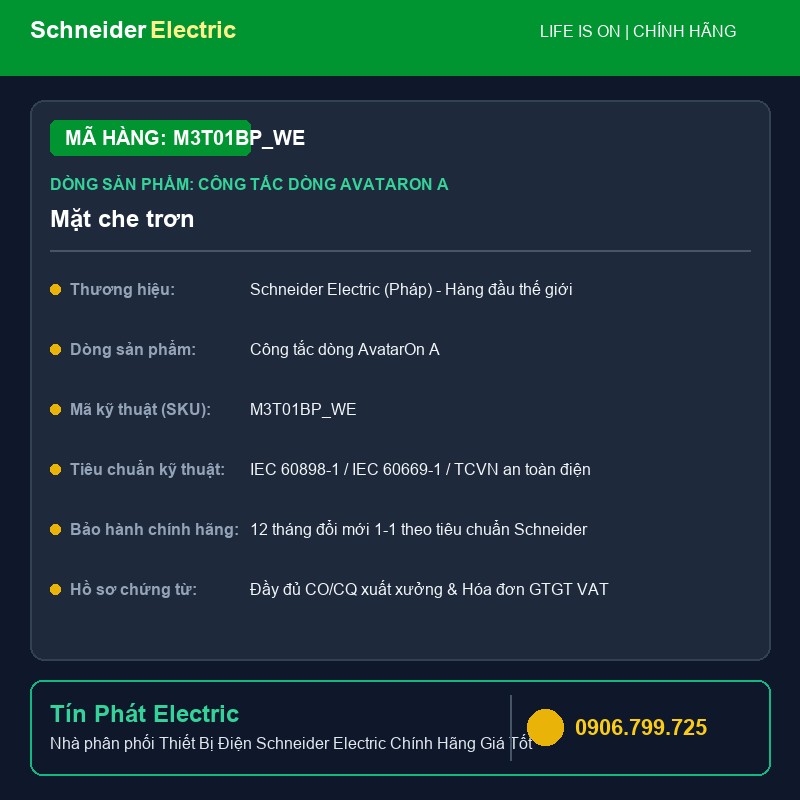 M3T01BP_WE - Thiết Bị Điện Schneider M3T01BP_WE - Mặt che trơn