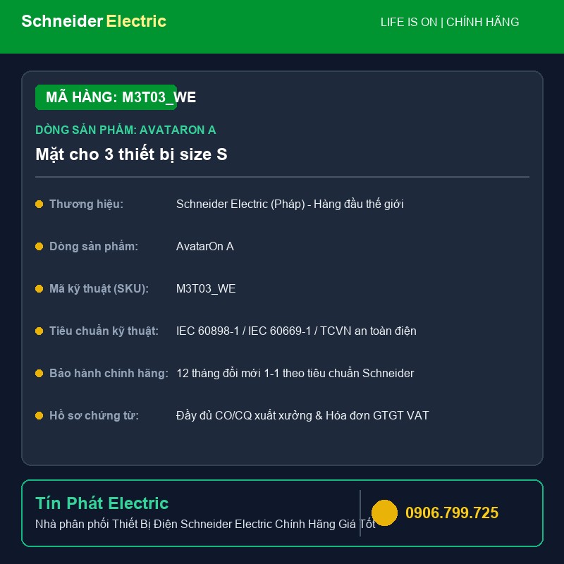 M3T03_WE - Thiết Bị Điện Schneider M3T03_WE - Mặt cho 3 thiết bị size S