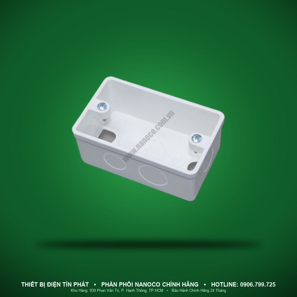 NA101TM - NA101TM- Hộp âm đơn - 1 gang, kèm vít - Nanoco