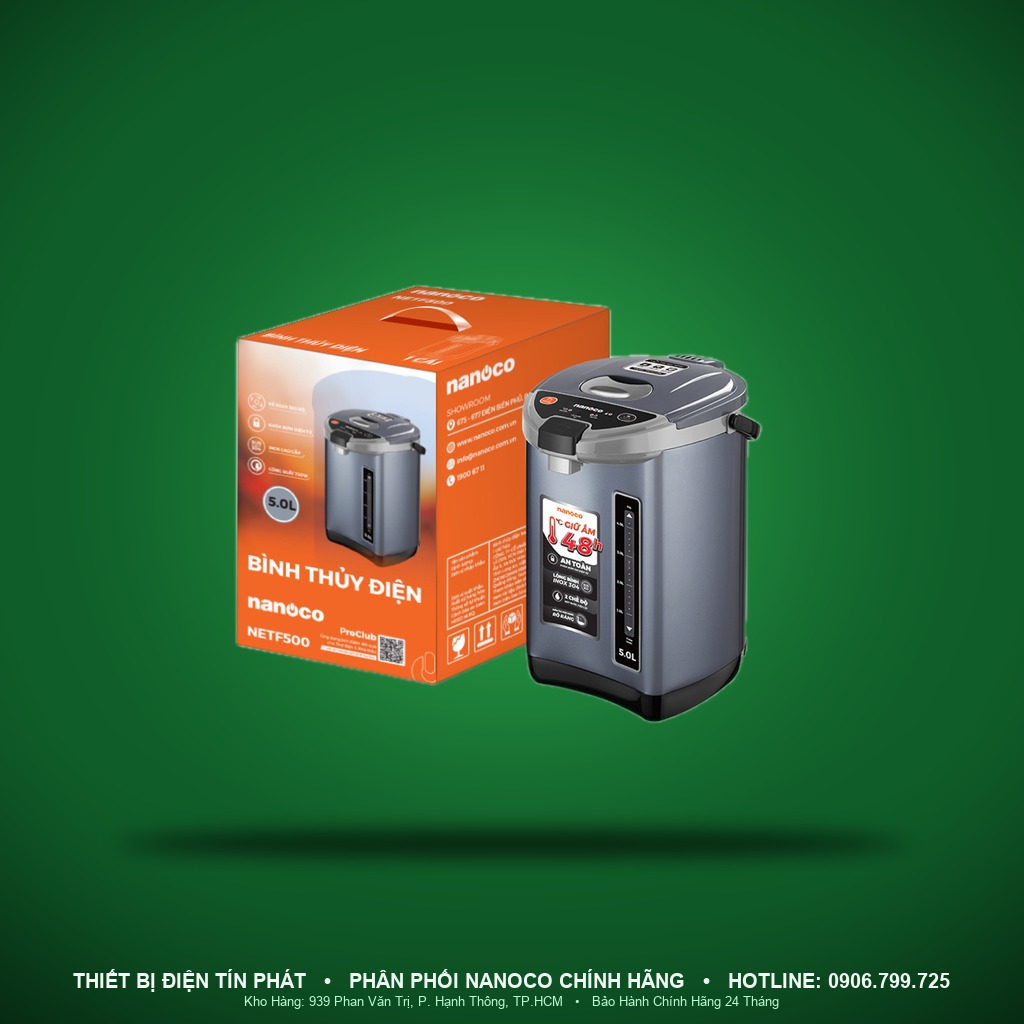 NAHF500 - NAHF500- Nồi chiên không dầu, 6L, 1300–1500W, núm xoay cơ - Nanoco