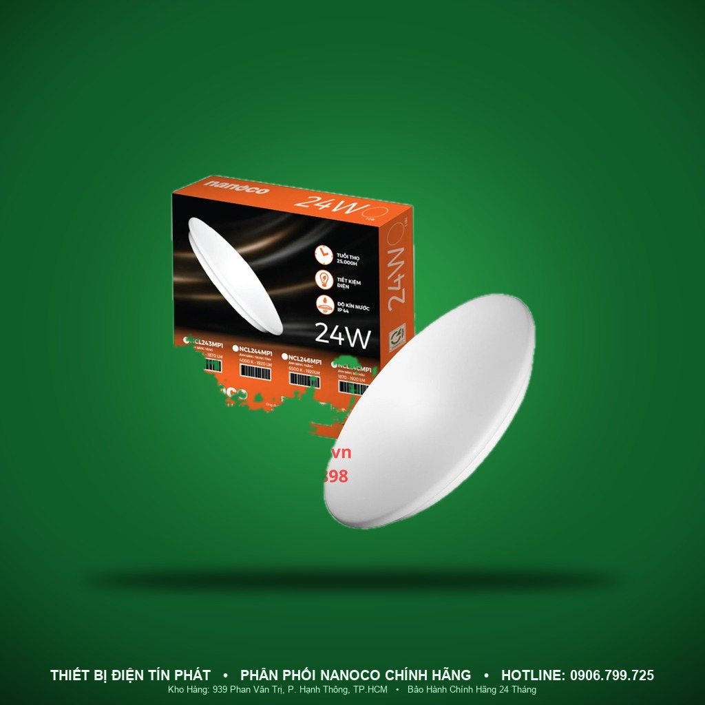 NCL244MP1 - NCL244MP1 – Đèn trần chống ẩm IP44, 24W, trung tính 4000K - Nanoco