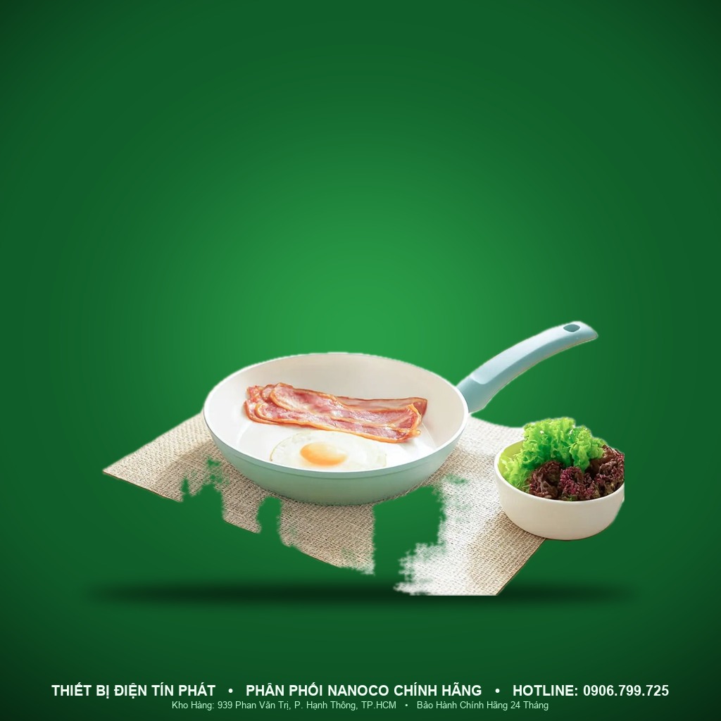 NCWR24A-G - NCWR24A-G- Chảo hợp kim nhôm phủ chống dính Ceramic, 24cm, màu ghi - Nanoco