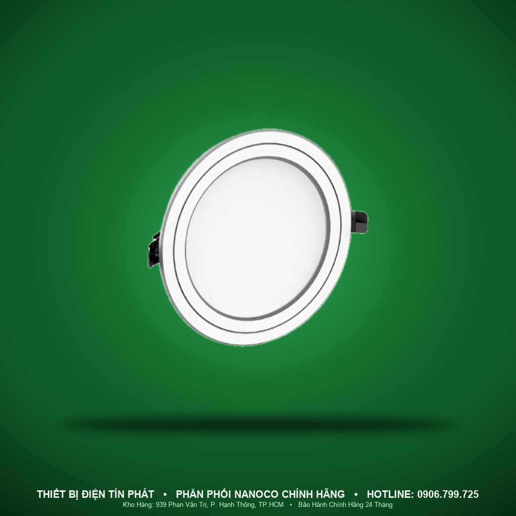 NEMD103S90 - NEMD103S90 – Đèn Downlight Eco Metal viền bạc, 10W, vàng 3000K, khoét lỗ Ø90mm - Nanoco
