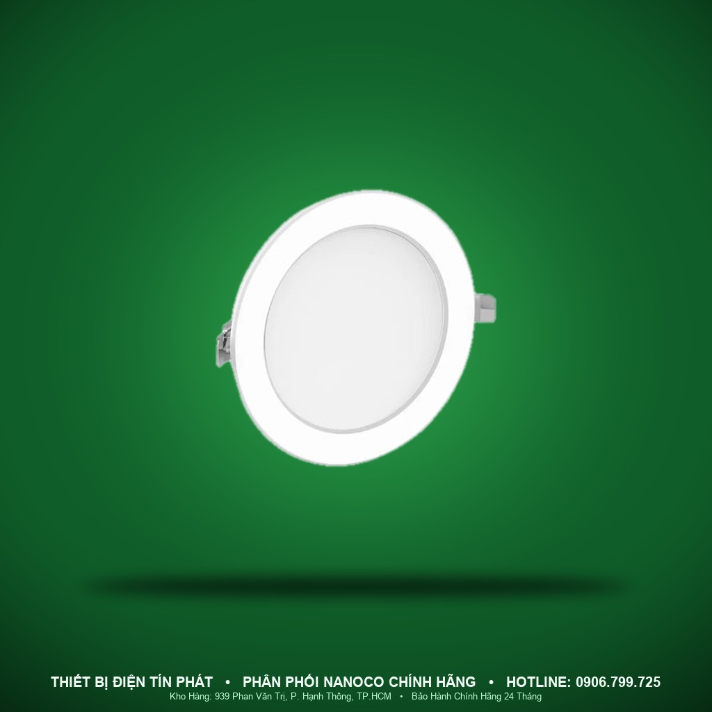 NEMD12CW110 - NEMD12CW110 – Đèn Downlight Eco Metal viền trắng, 12W, đổi màu 3000K-4000K-6500K, khoét lỗ Ø110mm - Nanoco