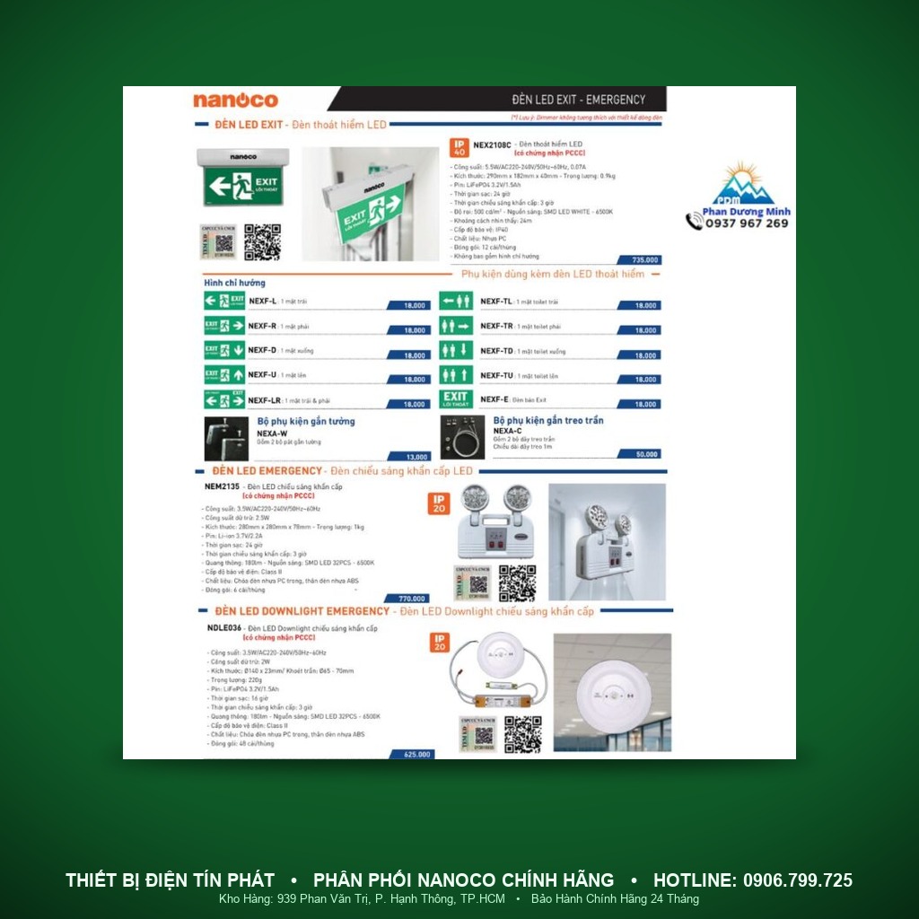NEXF-R - NEXF-R – Phụ kiện mặt chỉ hướng đèn EXIT, mặt phải - Nanoco