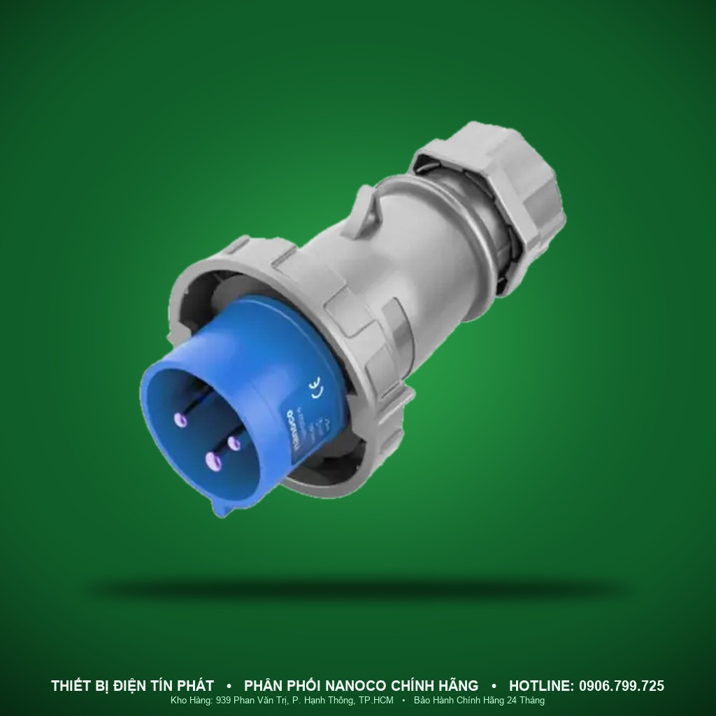 NIP0132-6 - NIP0132-6- Phích cắm công nghiệp di động kín nước 16A - 3P - 230V - 6H - IP67 - Nanoco