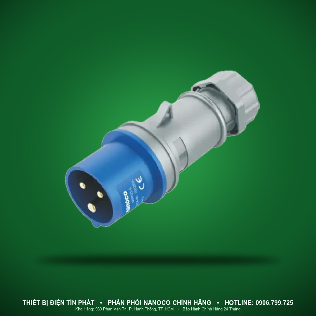 NIP023-6 - NIP023-6- Phích cắm công nghiệp di động 32A - 3P - 230V - 6H - IP44 - Nanoco