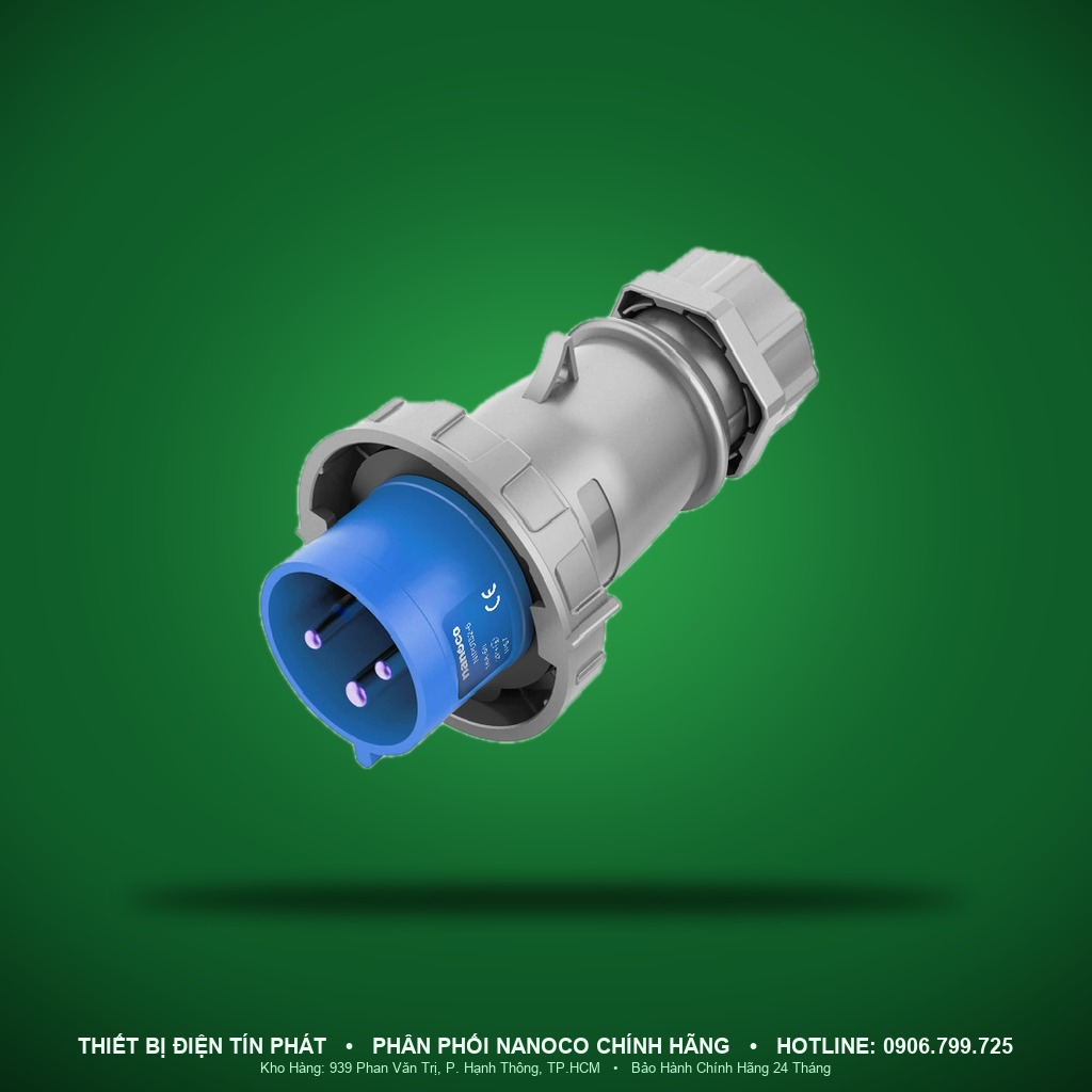 NIP0232-6 - NIP0232-6- Phích cắm công nghiệp di động kín nước 32A - 3P - 230V - 6H - IP67 - Nanoco