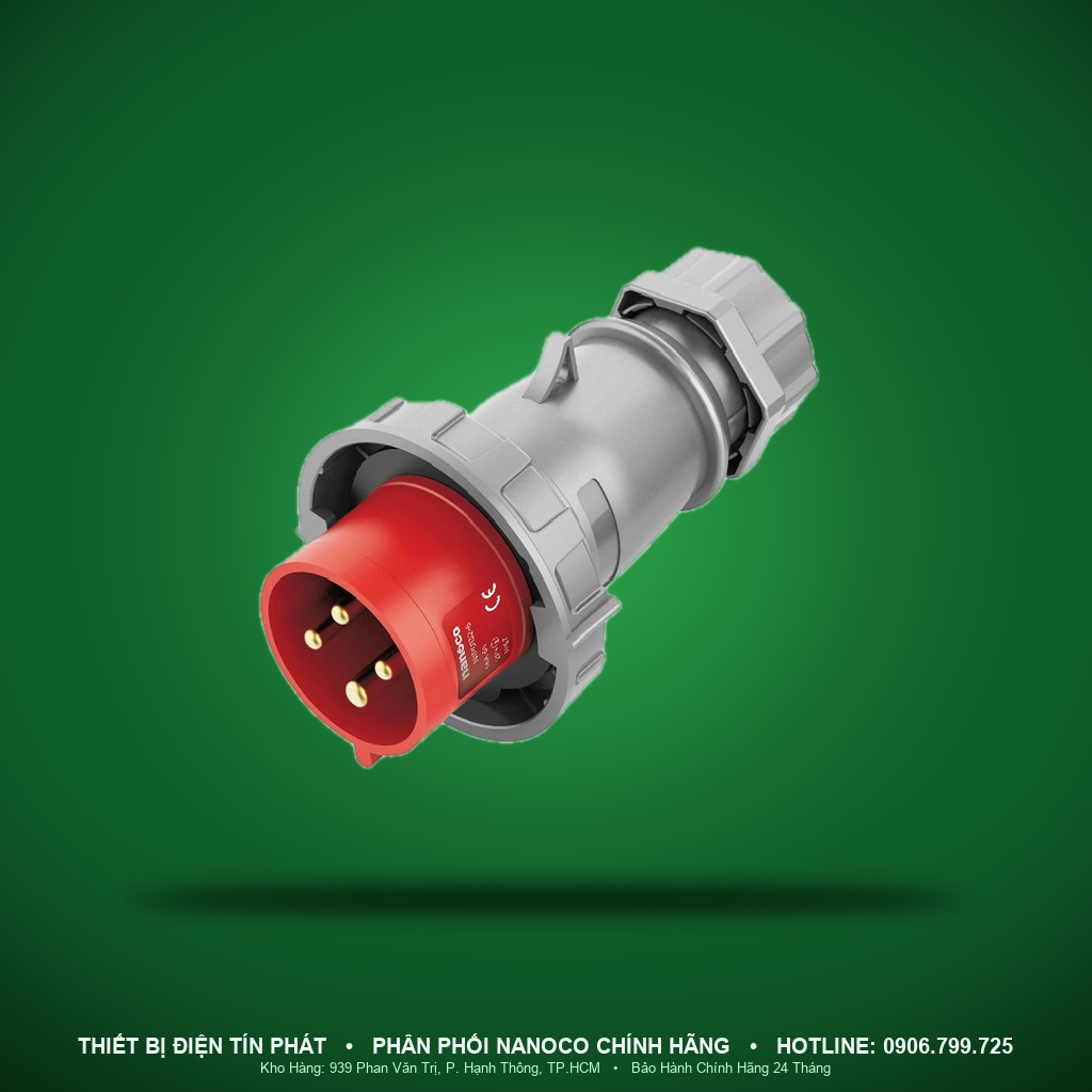 NIP0242-6 - NIP0242-6- Phích cắm công nghiệp di động kín nước 32A - 4P - 400V - 6H - IP67 - Nanoco