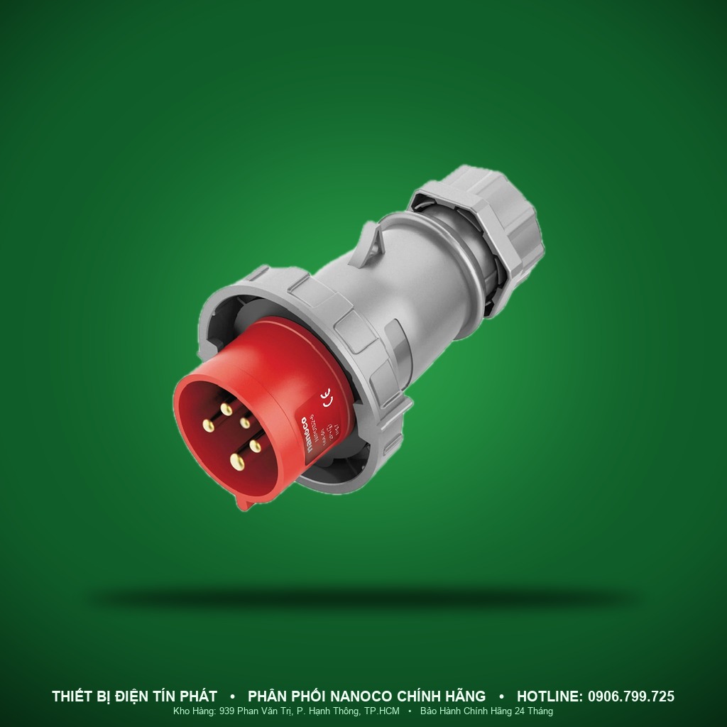 NIP0252-6 - NIP0252-6- Phích cắm công nghiệp di động kín nước 32A - 5P - 400V - 6H - IP67 - Nanoco