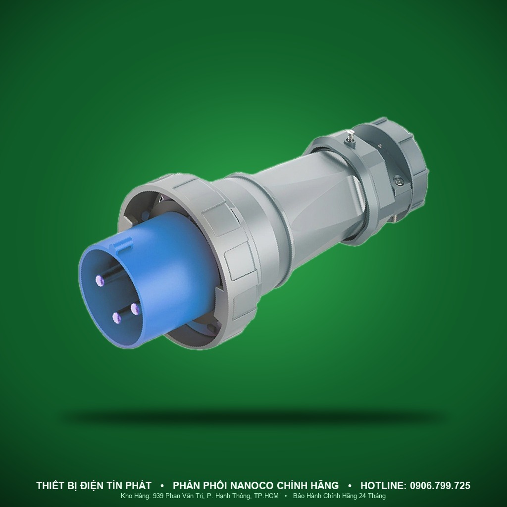 NIP033-6 - NIP033-6- Phích cắm công nghiệp di động kín nước 63A - 3P - 230V - 6H - IP67 - Nanoco