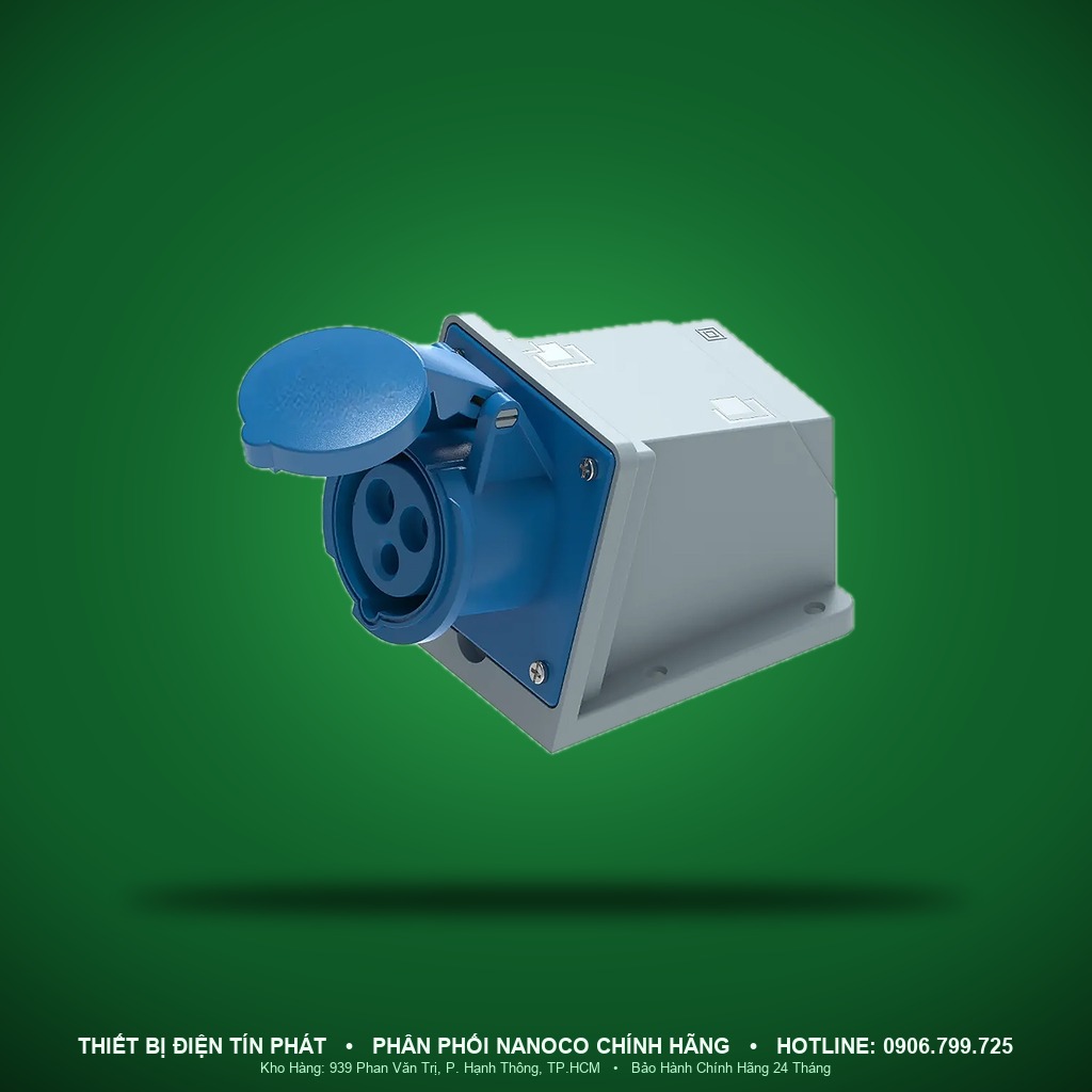 NIS123-6 - NIS123-6- Ổ cắm công nghiệp gắn nổi 32A - 3P - 230V - 6H - IP44 - Nanoco