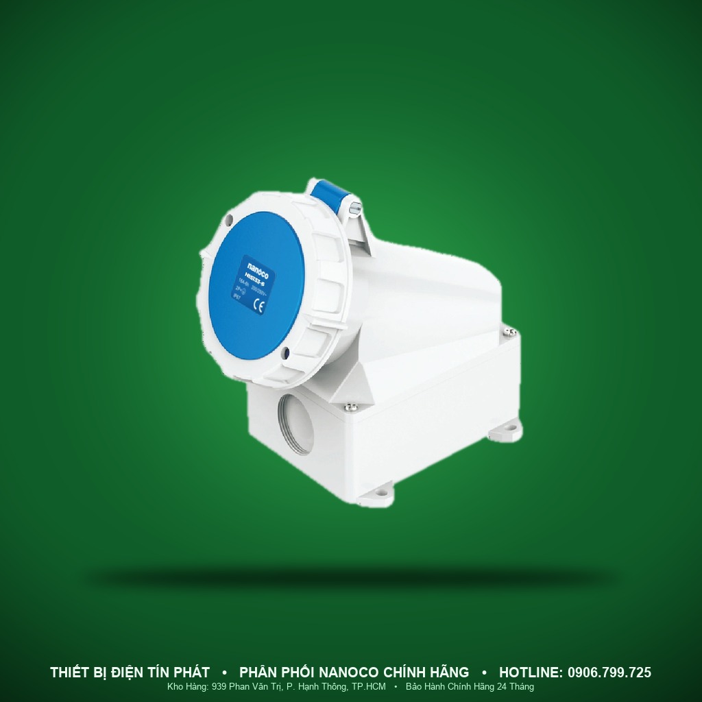 NIS1232-6 - NIS1232-6- Ổ cắm công nghiệp gắn nổi kín nước 32A - 3P - 230V - 6H - IP67 - Nanoco