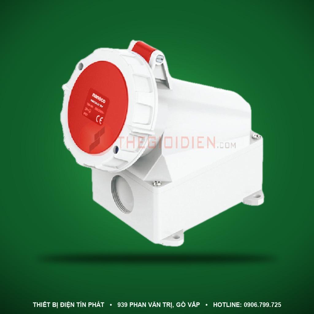 NIS1242-3V - NIS1242-3V- Ổ cắm công nghiệp gắn nổi container 32A - 4P - 400V - 6H - IP67 - Nanoco