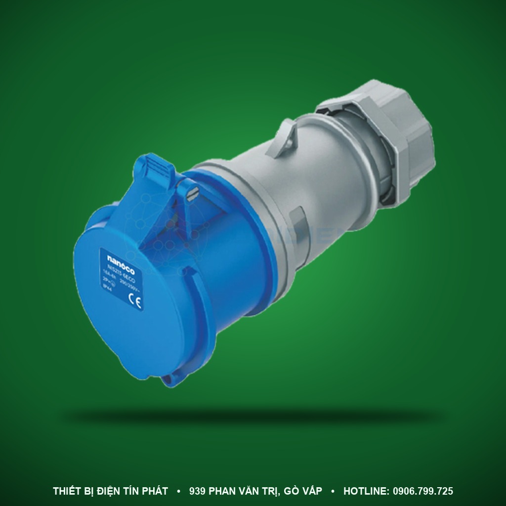 NIS213-6ECO - NIS213-6ECO- Ổ cắm công nghiệp nối di động 16A - 3P - 230V - 6H - IP44 - Nanoco