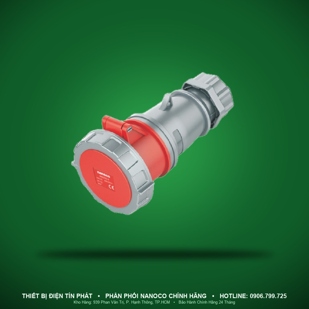NIS2242-6 - NIS2242-6- Ổ cắm công nghiệp nối di động kín nước 32A - 4P - 400V - 6H - IP67 - Nanoco