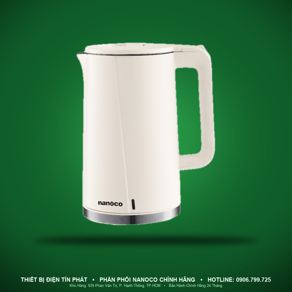 NKT1718G - NKT1718G- Bình đun nước ấm siêu tốc xanh/be, 1.7L, 1850-2200W - Nanoco