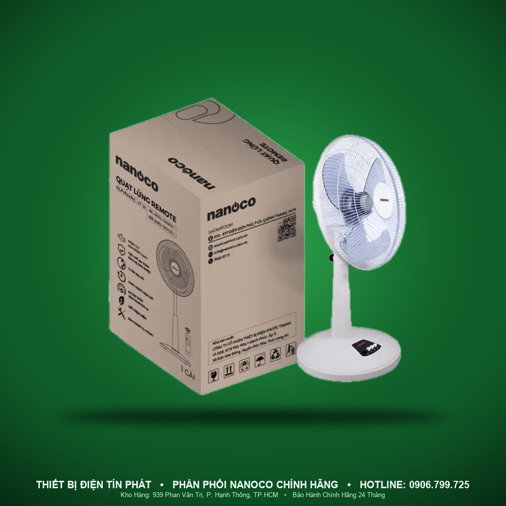 NLF1626RC-BE - NLF1626RC-BE- Quạt lửng remote, be, 40cm, 47W - Nanoco