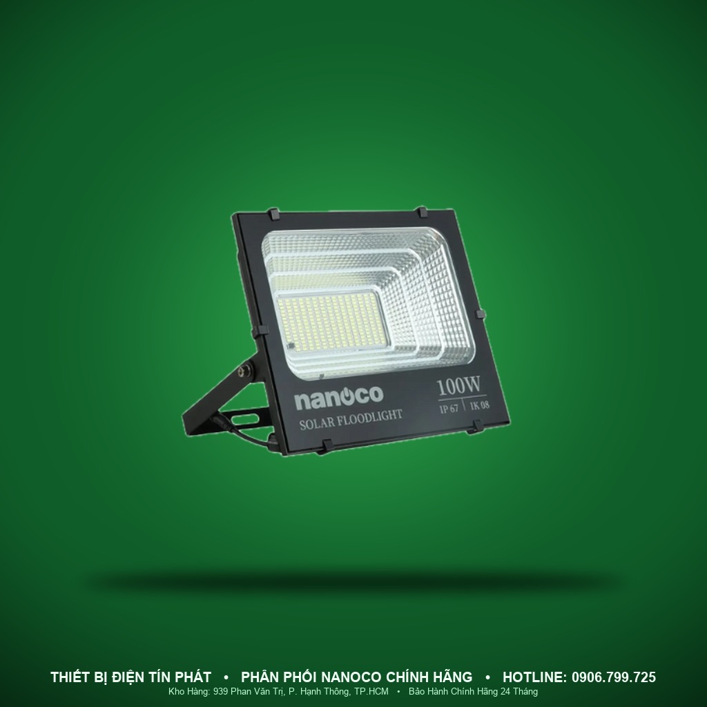 NLFS100625L - NLFS100625L – Đèn pha solar 100W, 6500K, IP67/IK08 - Nanoco