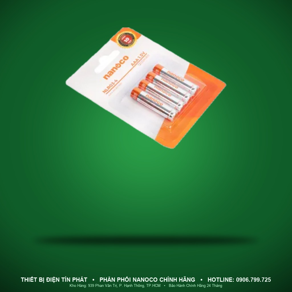 NLR03-4 - NLR03-4 – Vỉ 4 viên pin AAA Alkaline 1.5V - Nanoco