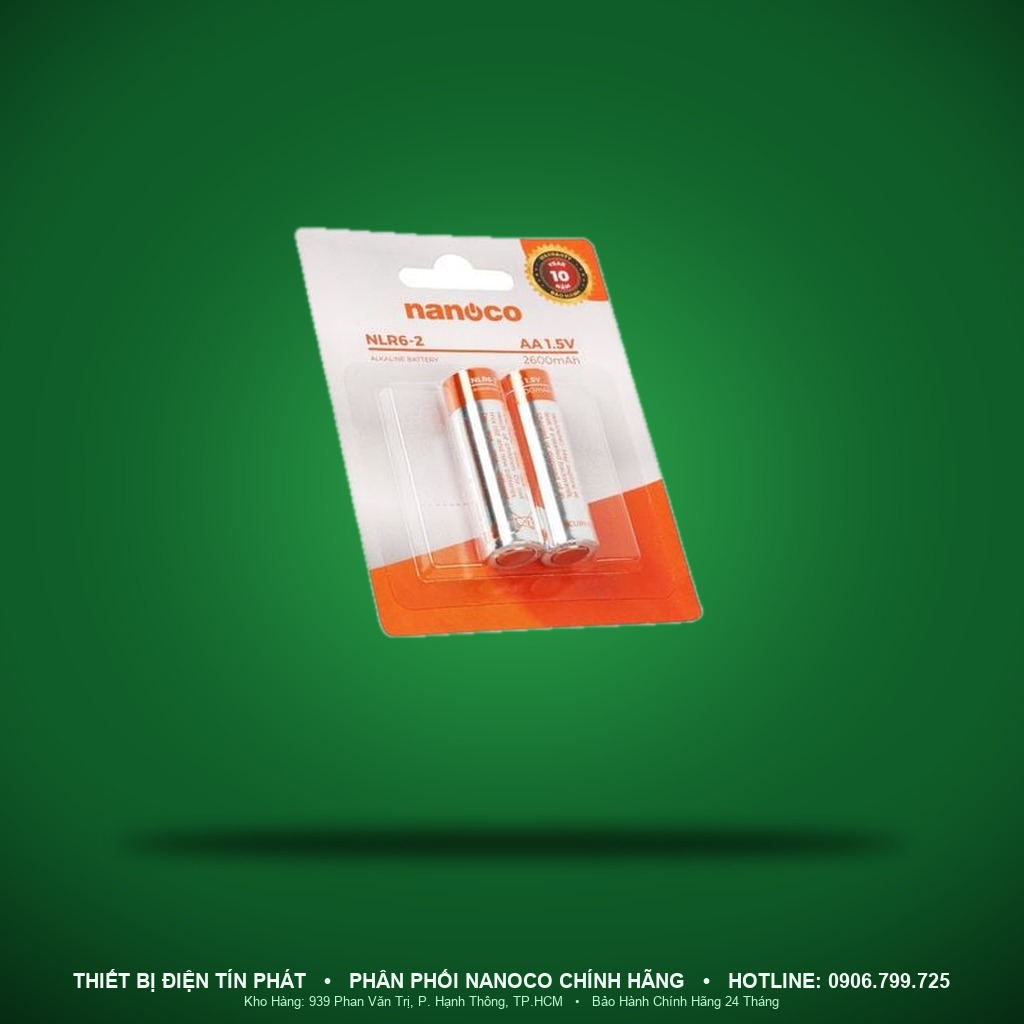 NLR6-2 - NLR6-2 – Vỉ 2 viên pin AA Alkaline 1.5V - Nanoco