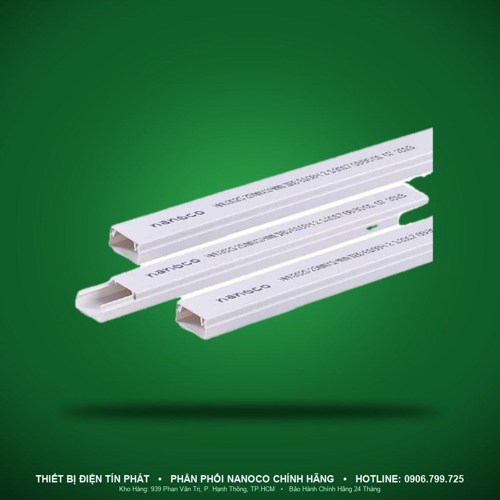 NNV1720M - NNV1720M- Nẹp luồn dây điện dạng vuông 20x10mm - dài 1,7m - Nanoco