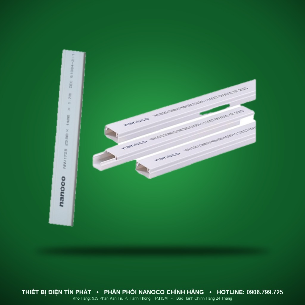 NNV1730M - NNV1730M- Nẹp luồn dây điện dạng vuông 30x16mm - dài 1,7m - Nanoco