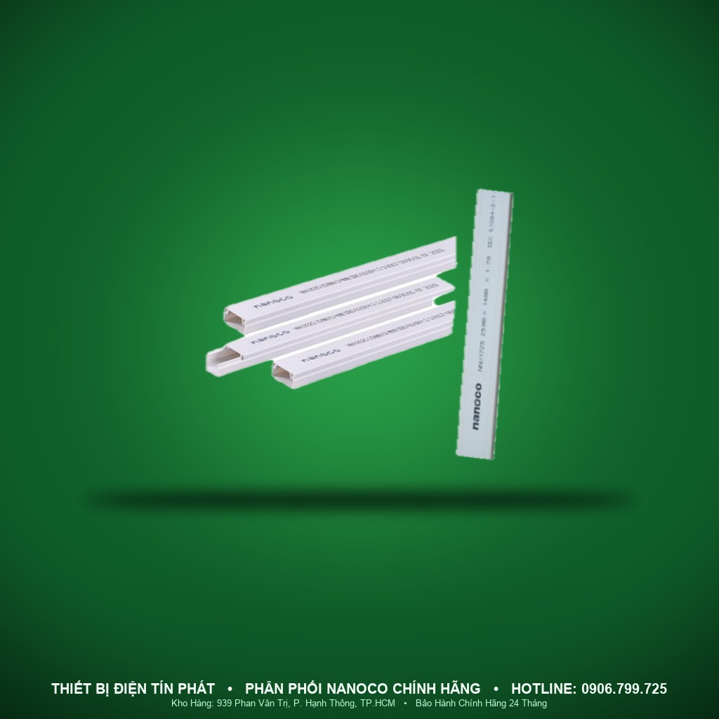 NNV1740 - NNV1740- Nẹp luồn dây điện dạng vuông 40x18mm - dài 1,7m - Nanoco